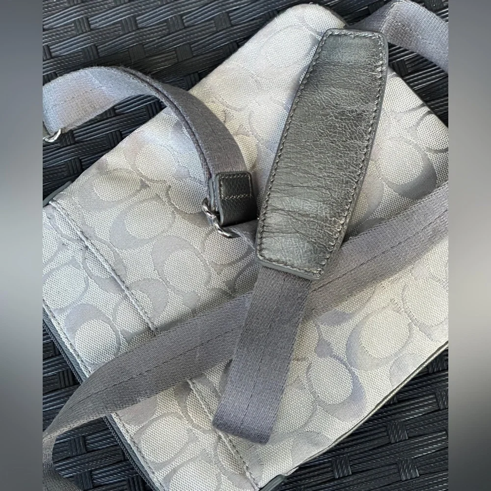 Coach Silver and Gray Signature Crossbody Bag